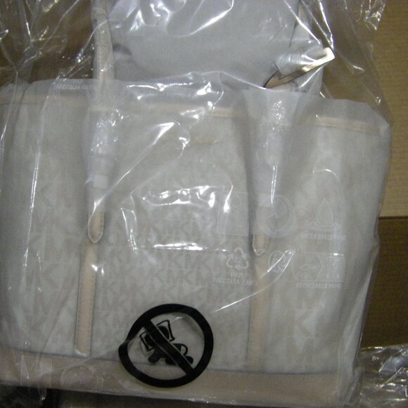 Michael Kors Jet Set Travel Metallic Logo Top-Zip Tote Bag Rose Gold New Sealed - Picture 5 of 10